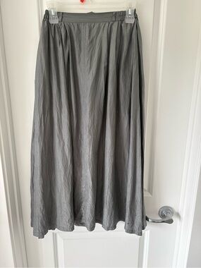 Desiree Metallic Grey Shimmer Midi Skirt